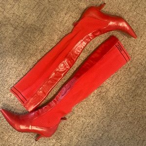 Fendi ribbed thigh high boots